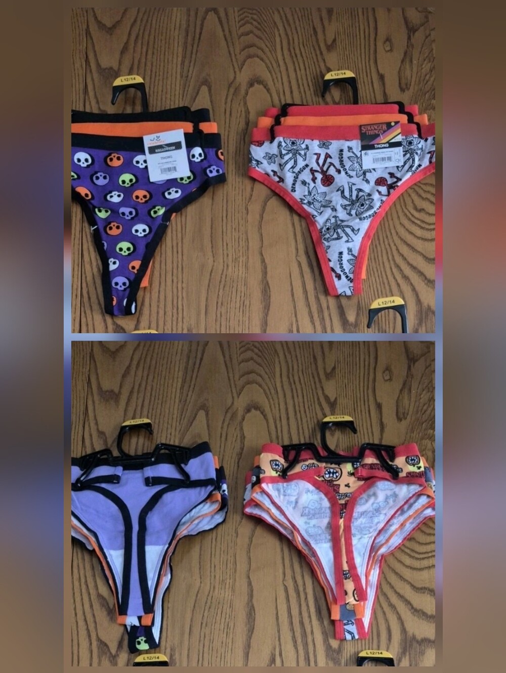 NWT Lot Of 4 Walmart Halloween Thongs 3 Packs Size Large